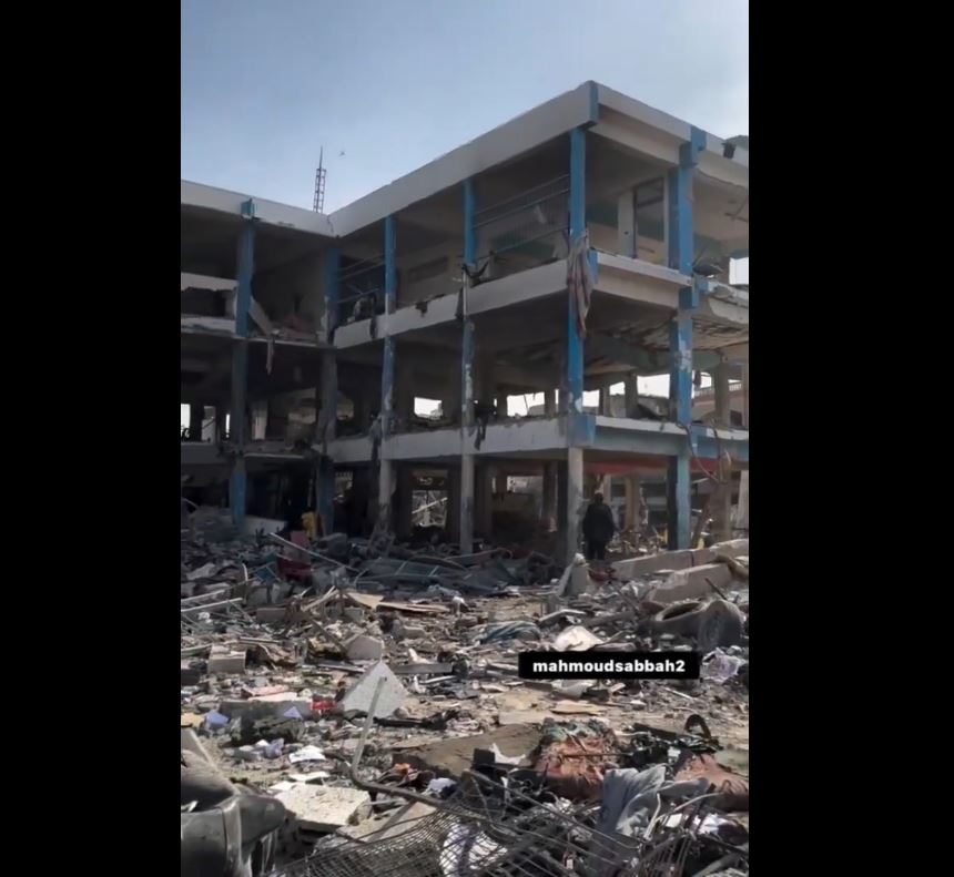 Video: Massive destruction at a sheltering school in northern Gaza invaded by Israeli forces