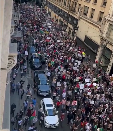 Video / Los Angeles'ta Filistin'e Destek Mitingi