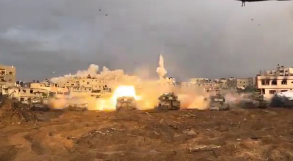Video: Israel's military celebrates Hanukkah by indiscriminately firing tank shells into Gaza homes 