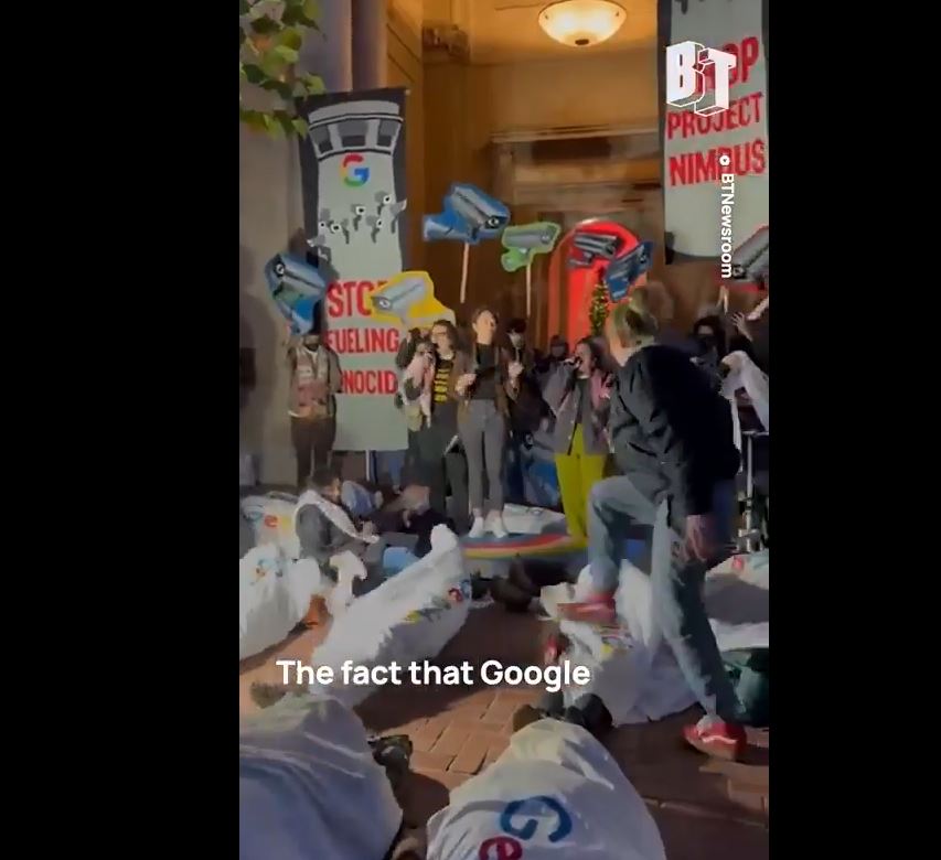Video: Tech workers protested at Google in San Francisco call end to $1.2 billion contract with Israel