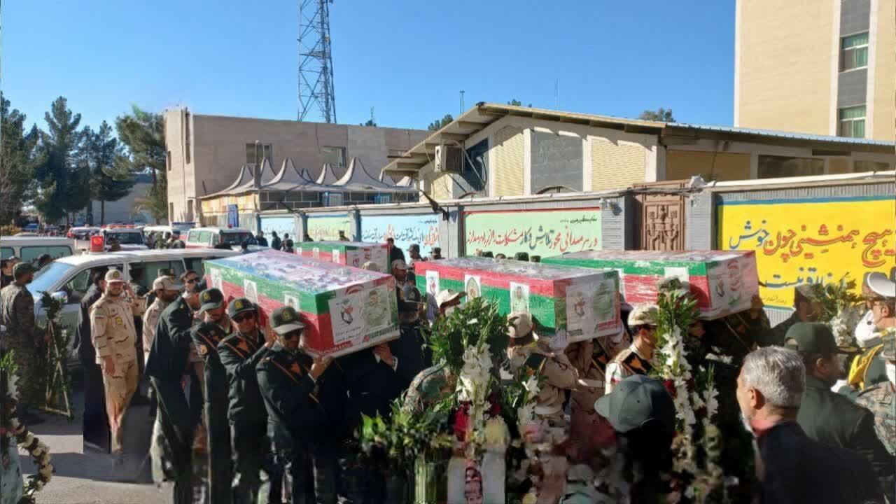 Pamamaalam ng mga Iranian na-martir sa syudad ng Rask, sa Sistan at Baluchistan, sa terrorist attack
