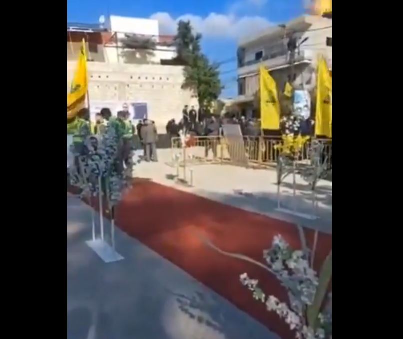 Video: Zionist attacked a building next to funeral ceremony for Hezbollah martyr