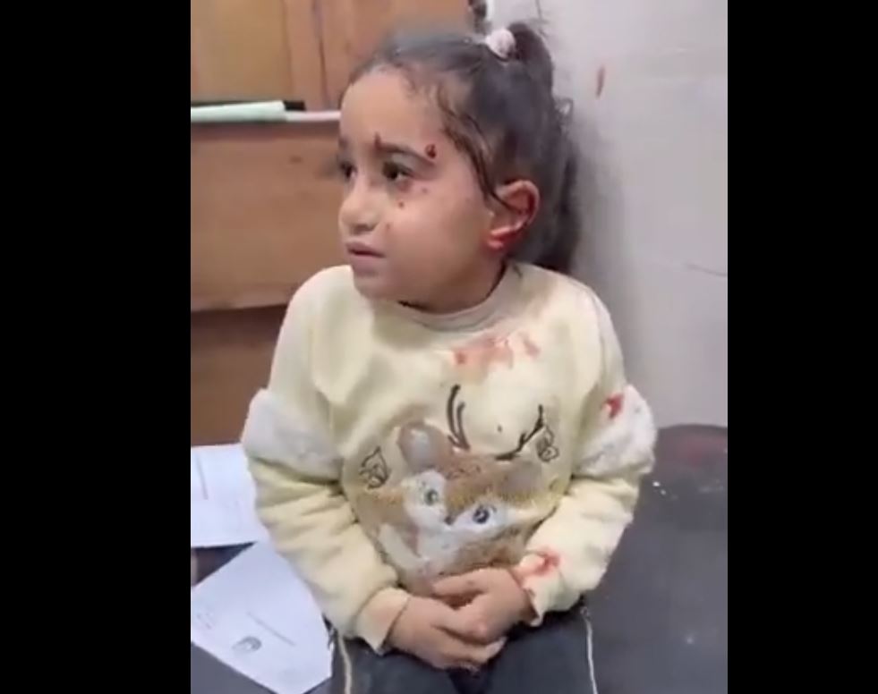 Video: Two Gazan children trembling after Israeli occupation forces bombed their house