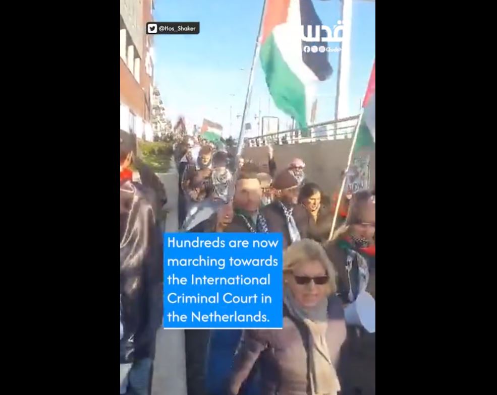 Video: Protestors march to Intl Criminal Court in Netherlands, call for ceasefire in Gaza