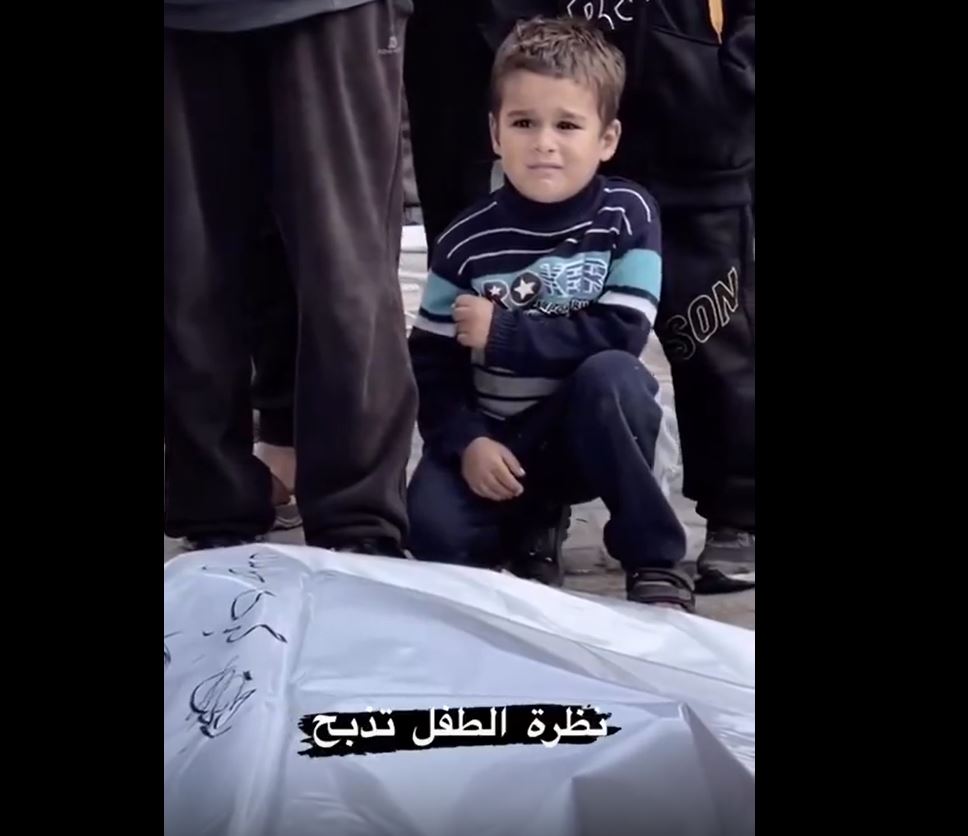Video: Palestinian father bids sad farewell to his son murdered this morning by Israeli airstrike
