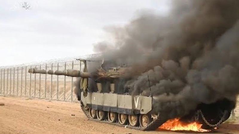 Brigade Al Qassam Hancurkan 5 Tank Merkava Pakai Rudal Israel