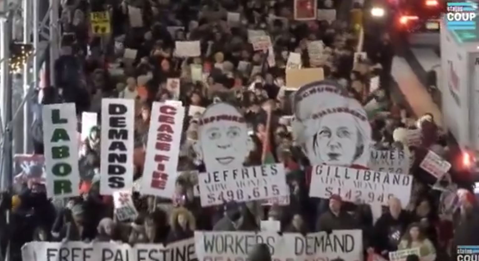Video: Thousands marched on AIPAC in NYC, demanding a ceasefire in Gaza
