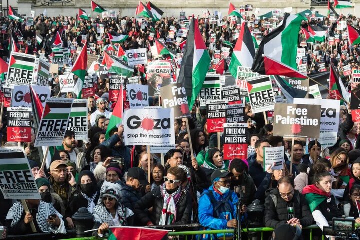 Pro-Palestinian rally held in London’s Oxford Street