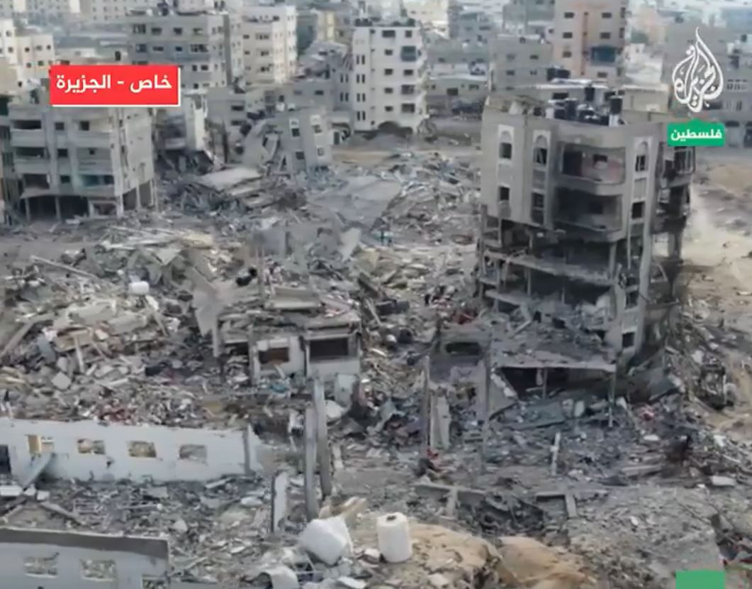 Scenes of destruction in Beit Lahia as a result of ongoing Israeli aggression on Gaza