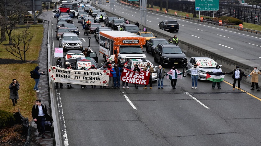 Pro-Palestinian protesters block airports in New York, Los Angeles