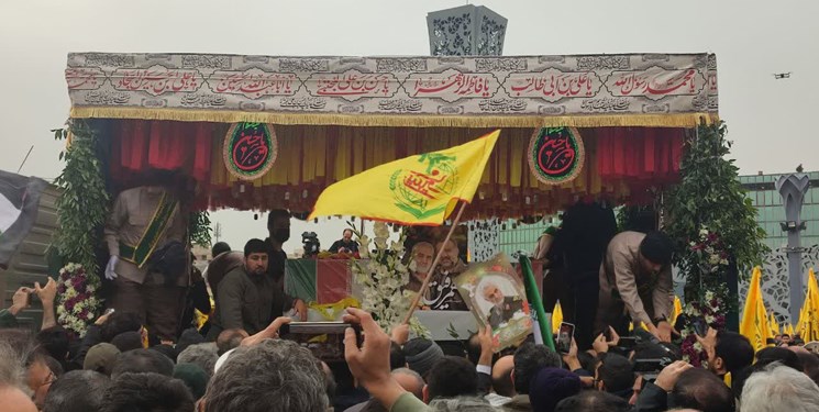 Burial ceremony of martyr Sayyed Razi Mousavi starts