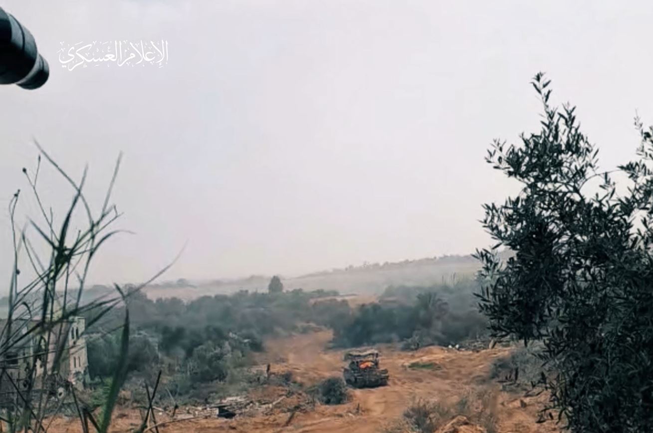 Video: Targeting Israeli enemy soldiers, destroying their vehicles in Al-Bureij, central Gaza 