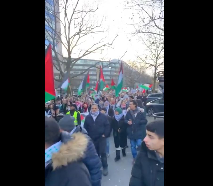 Video: Protesters advocating for Palestine in Berlin, Germany and calling for ceasefire in Gaza