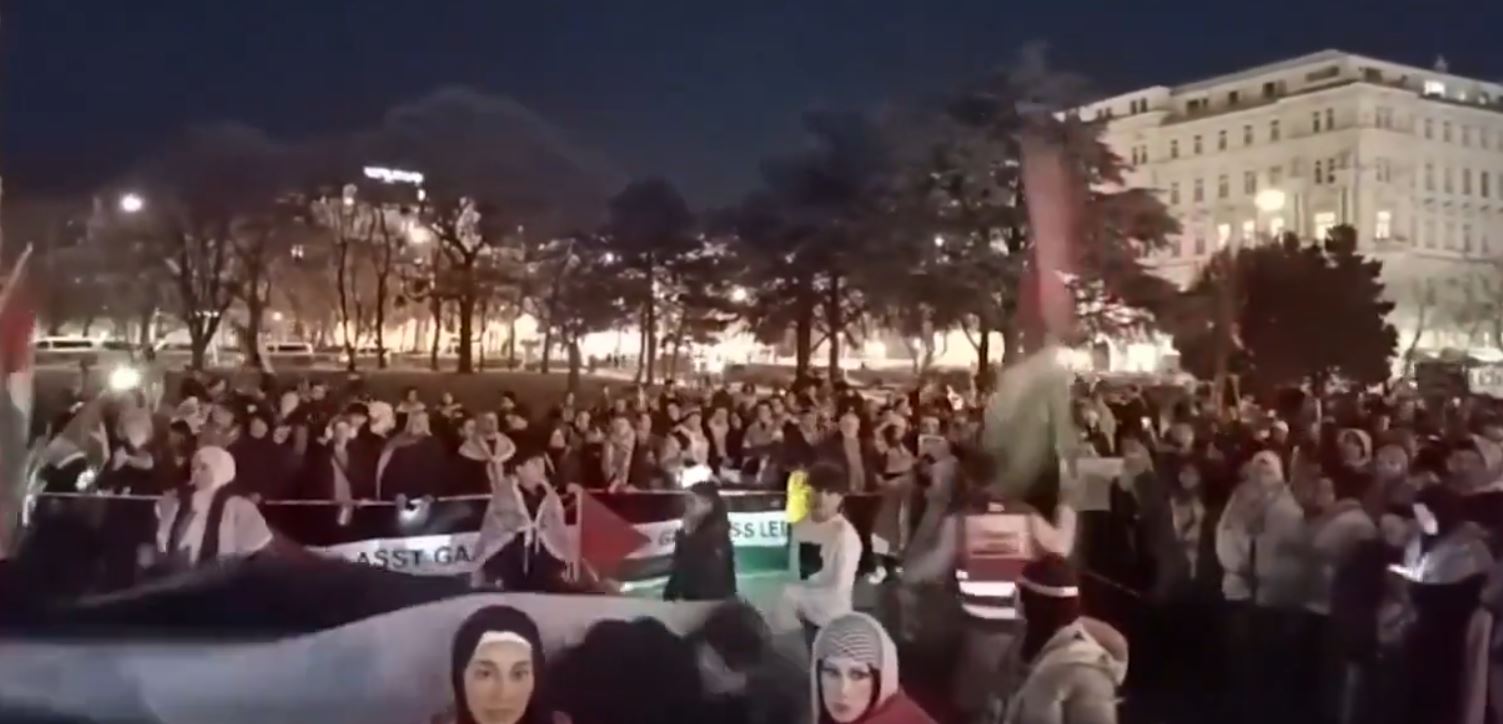 Video: Protests today in Vienna expressing solidarity with Gaza