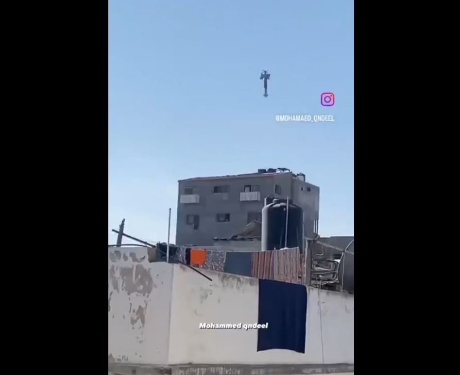 Video: Moment a huge missile dropped by Israeli fighter jet flattened a residential building in Gaza 