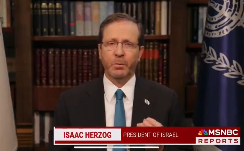 Herzog on MSNBC: This war not only between Israel and Hamas, but to save Western civilization