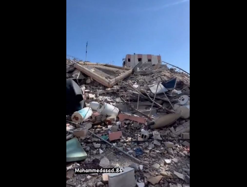 Video: Al-Zahra towers for needy families in Gaza completely destroyed in Israeli airstrikes