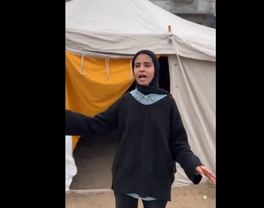 Video: "We're staying here like lions" - says a displaced Palestinian girl in Gaza