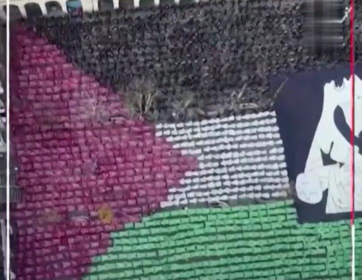 فيديو | جمهور إقليم الباسك الإسباني يتضامنون مع الشعب الفلسطيني بطريقتهم الخاصة