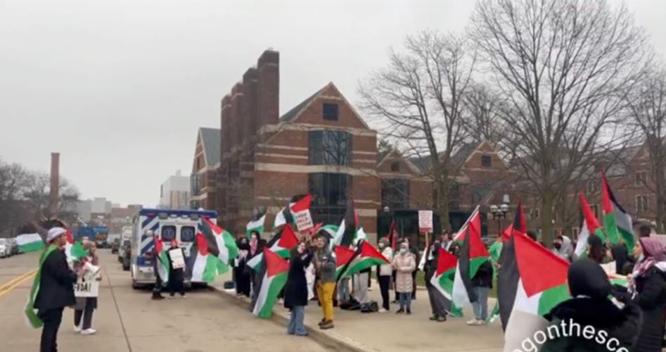 Dozens of students rally at University of Michigan in support of Palestine