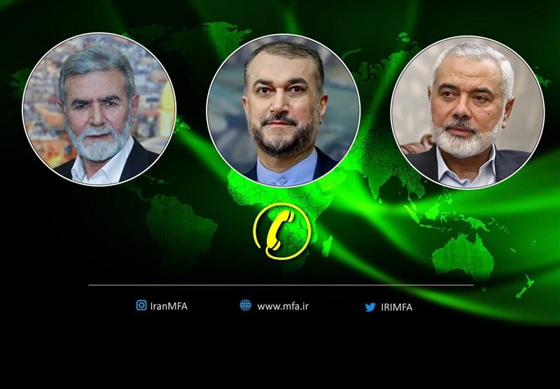 مشاورات هاتفية بين وزير الخارجية الإيراني وقادة فصائل المقاومة الفلسطينية