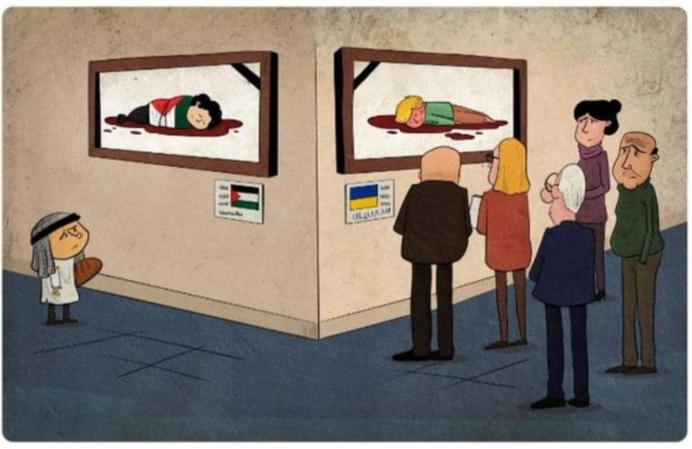 Caricature : L'Ukraine est-elle un « peuple blond » plutôt qu'un Palestinien ?