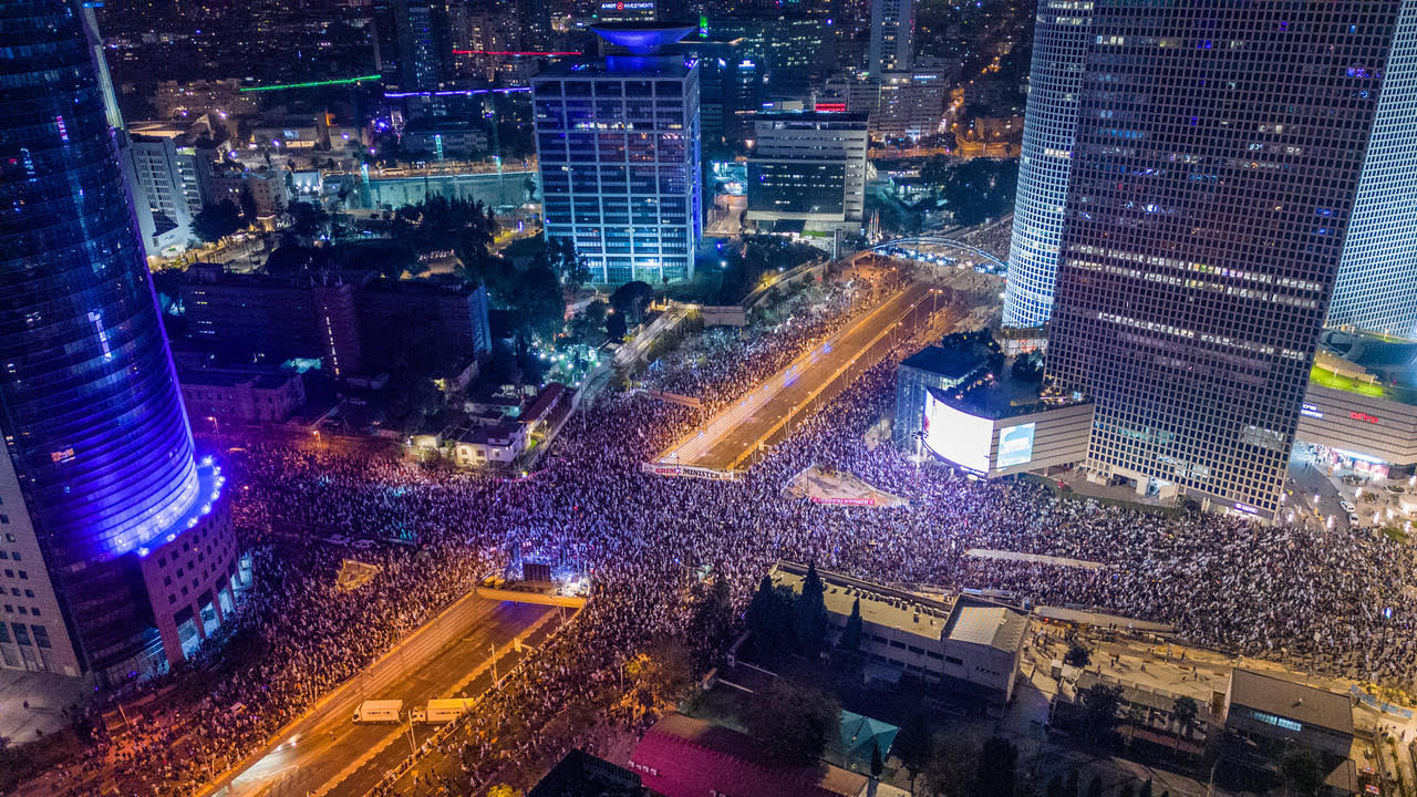Libu-libo ang pumunta sa mga kalsada sa ika-28 linggo ng mga protesta laban sa gabineteng ektremista ng Israel
