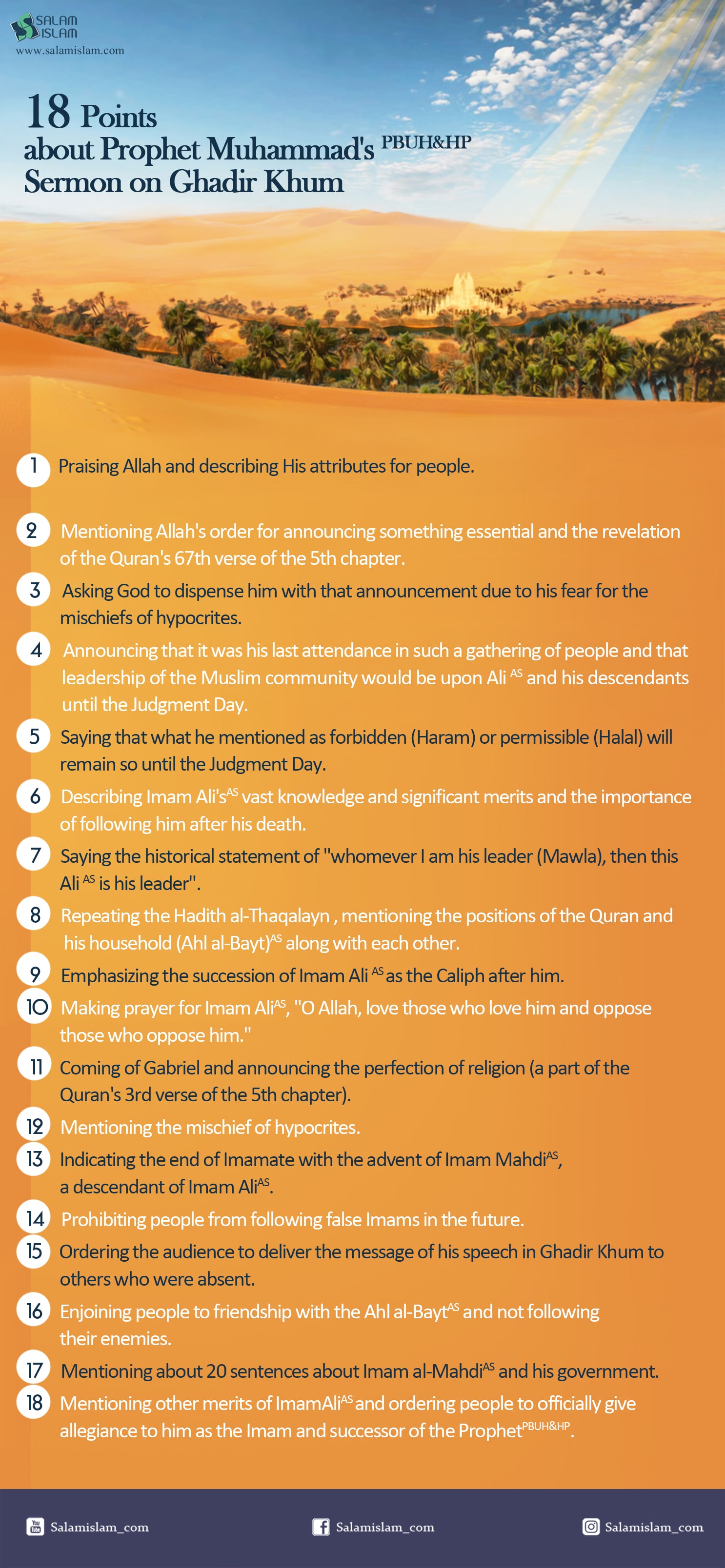 Infografic: 18 points about Prophet Muhammad's sermon on Ghadir Khum
