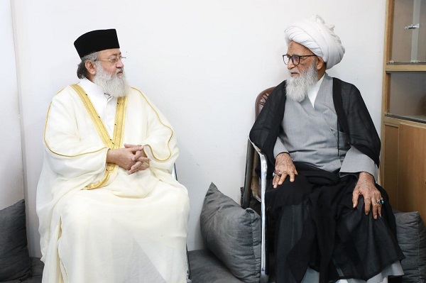 آية الله النجفي یستقبل كبير علماء السنة في الهند الندوي