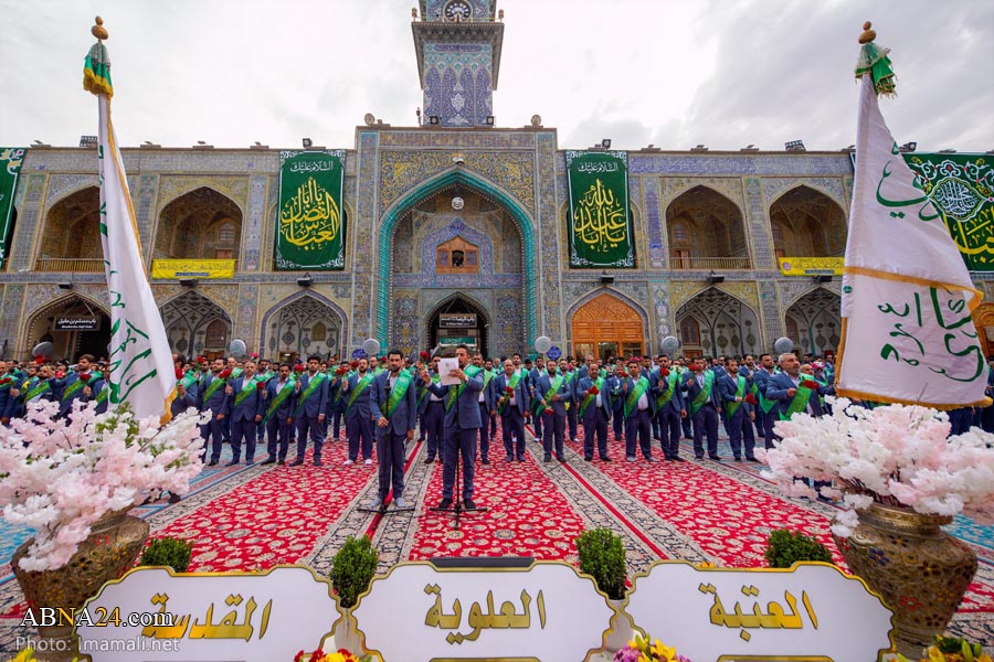 تقرير مصور / خدم العتبة العلوية المقدسة يحتفلون بمناسبة ولادة الامام الحجة (عج)