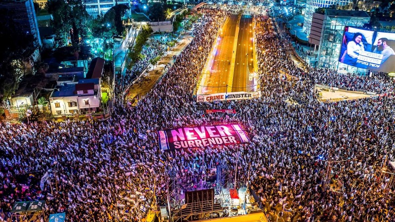 Für den 11. Samstag in Folge: Erneut Massenproteste gegen Israels Kabinett