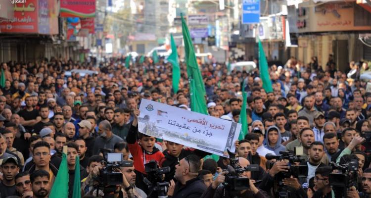مسيرة جماهيرية شمال غزة نصرة للأقصى والأسرى والضفة