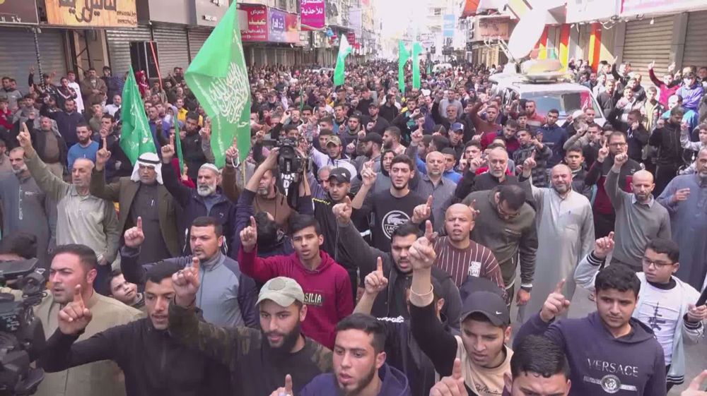  Hamas holds a rally in Gaza to support al-Quds and the occupied West Bank 
