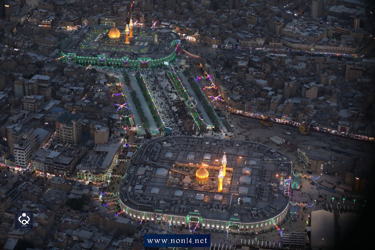 تقرير مصور / مشاهد عن كربلاء المقدسة من الجو قُبيل زيارة النصف من شعبان 