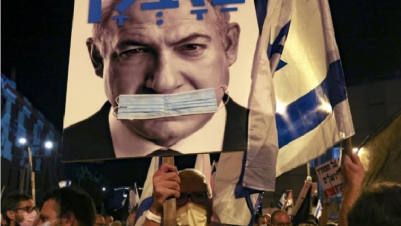 Tel Aviv'deki Amerikalılardan Netanyahu'ya karşı protesto gösterisi