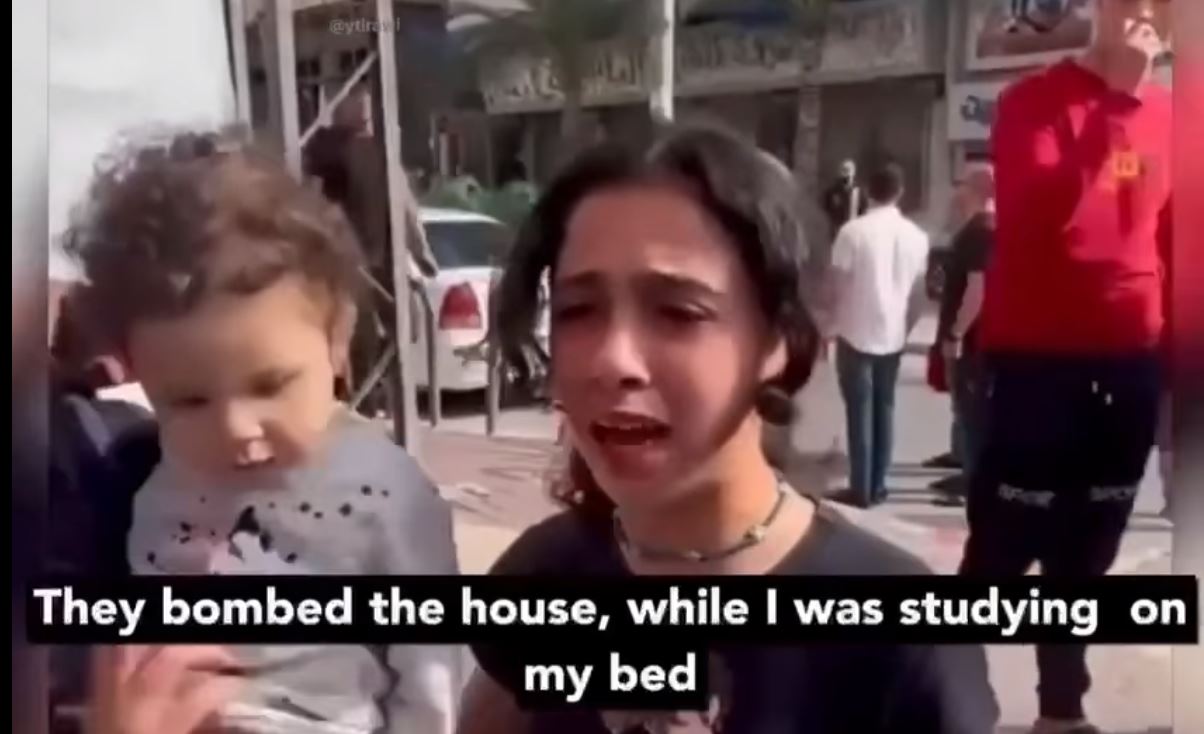 Video: : “I was studying on my bed, Israeli warplanes suddenly bombed building, I thought I was dead,” says Palestinian girl 