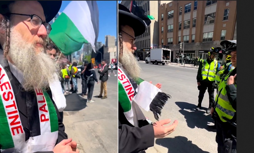 حاخام يهودي يجيب شرطيا كنديا: نحن ضد احتلال فلسطين ونؤمن بشدة أن ما يتم ارتكابه فيها خطأ