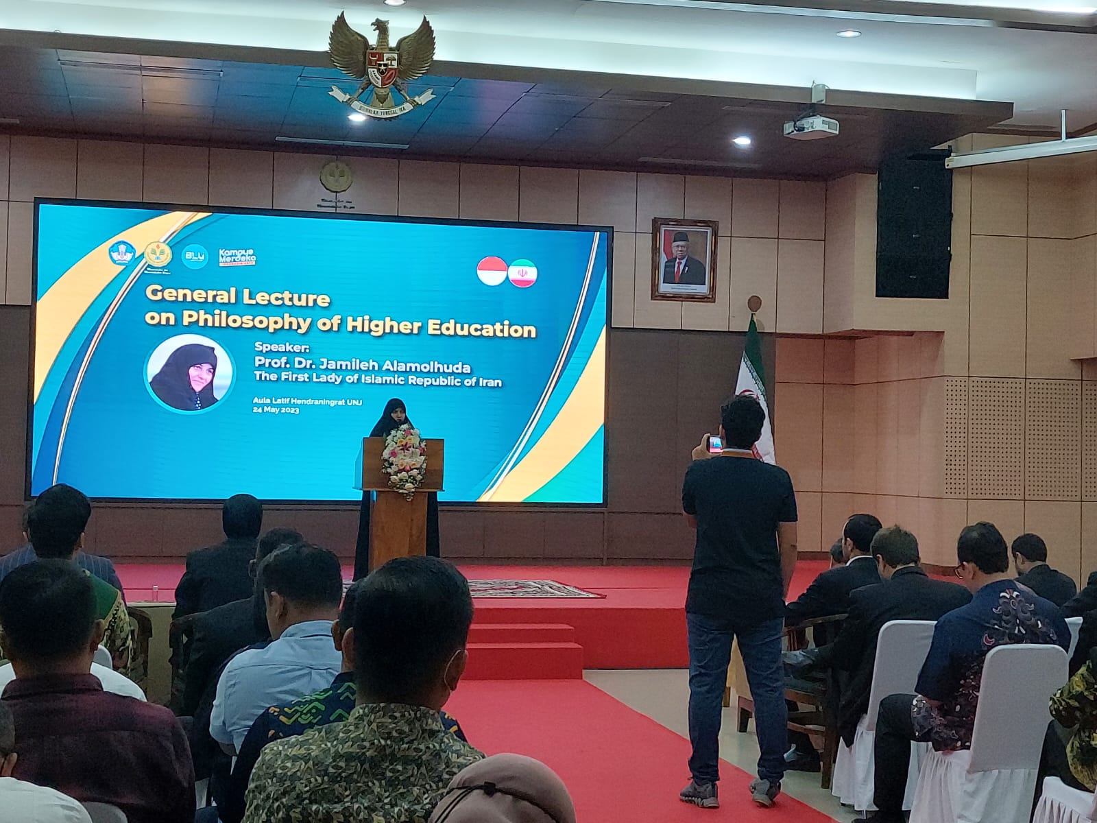 Beri Kuliah Umum di UNJ; Ibu Negara Iran Dorong  Kerjasama Bangun Pendidikan Tinggi di Indonesia