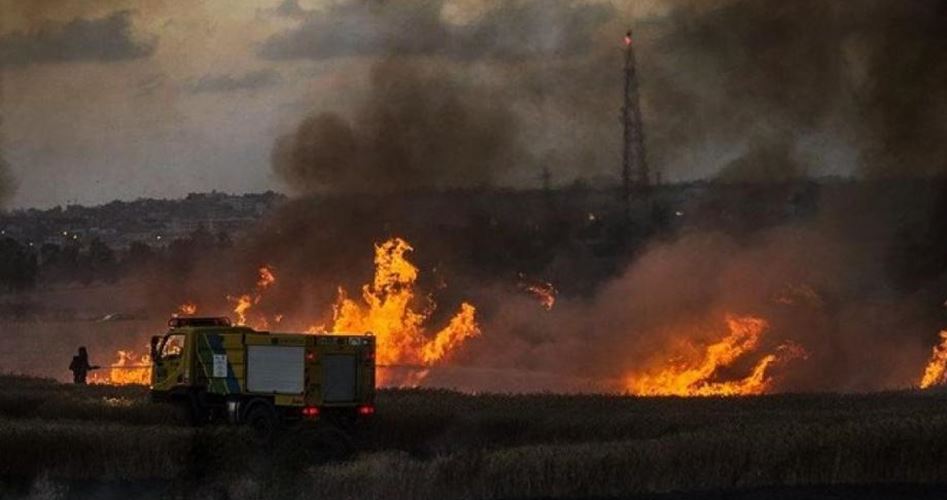 120 fire break out in Zionist settlements near Gaza border 