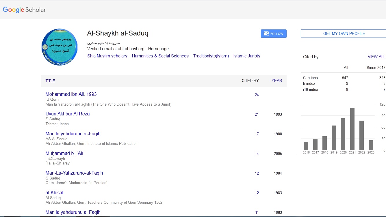 ایجاد پروفایل شیخ صدوق در "گوگل اسکالر" به همت مجمع جهانی اهل بیت(ع)