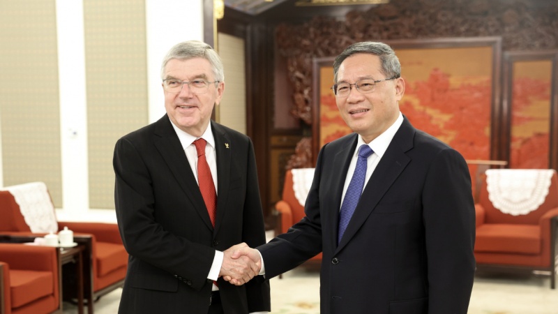 IO会長； 「スポーツの政治化」に反対、中国首相との会談で