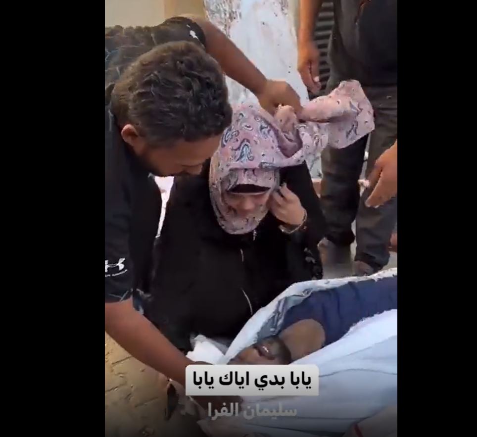 Video: Bereaved Gazan daughter bursts into tears and bids farewell to her father killed in Israeli airstrike