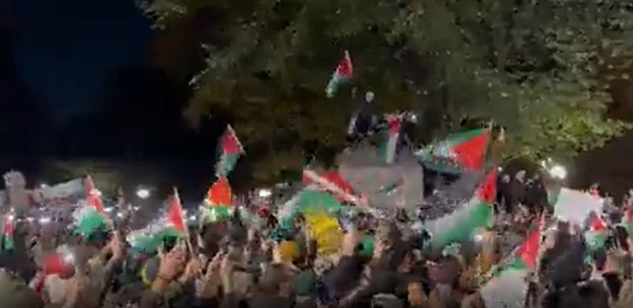 Video: Large pro-Palestine protest at Columbus Circle in Manhattan calling ceasefire in Gaza