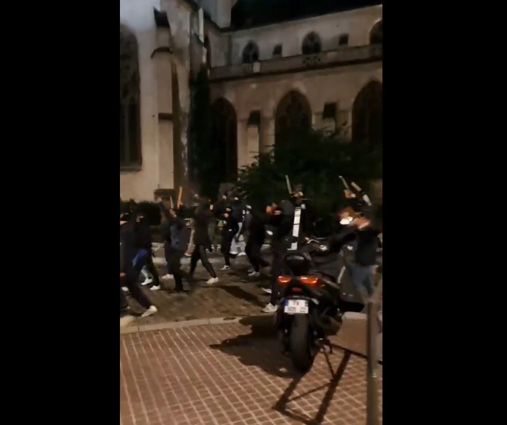 Video: Nearly 40 armed men attacked a pro-Palestine rally in Lyon, France