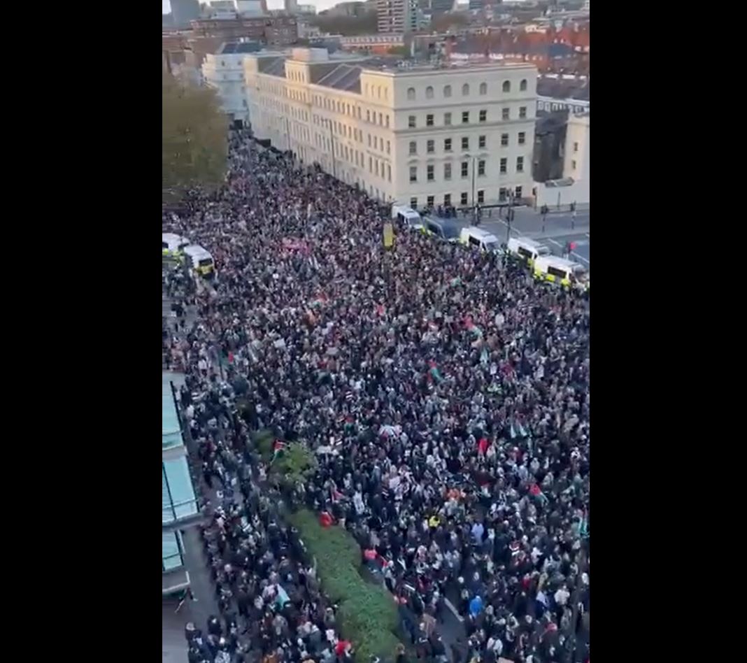 Video: Huge crowd attended protest in London against Israeli genocide in Gaza