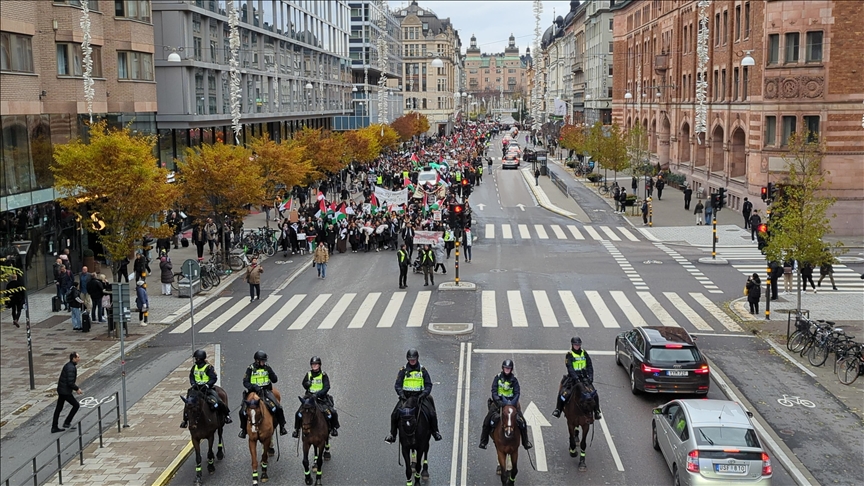 Pro-Palestinians rally held in Sweden