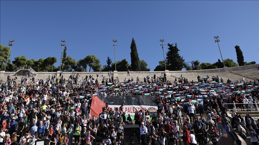 Greeks protest relentless Israeli attacks on Gaza, express solidarity with Palestinians