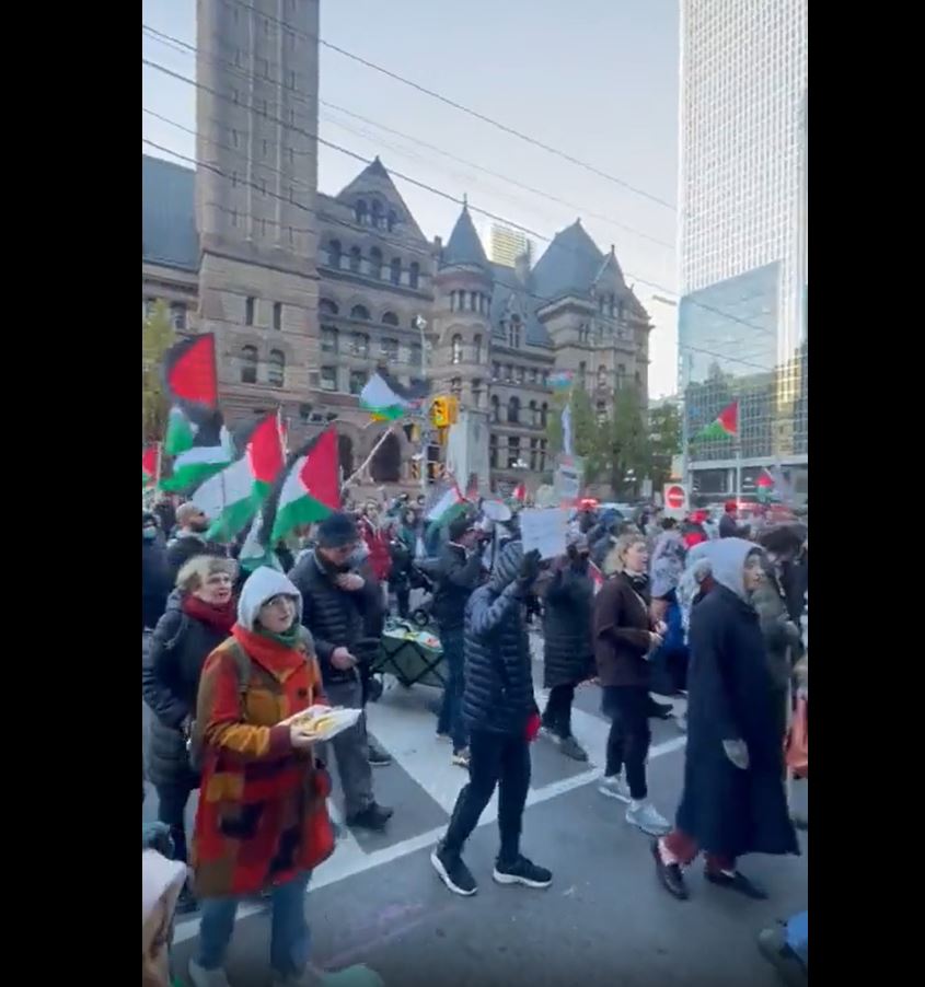 Video: Pro-Palestinian rally in Toronto, Canada calling for a ceasefire in Gaza