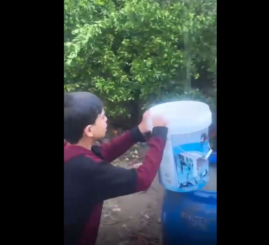 Israeli occupation prevented water from Gaza children... and God gave them rain