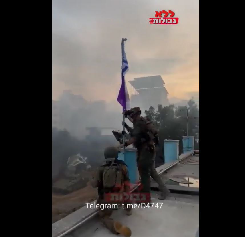 Video: Israeli forces raise their dirty flag above Al-Shifa Hospital to celebrate victory over patients, displaced...